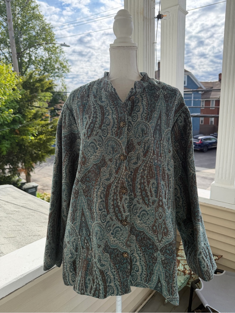 Serengeti Catalog Teal & Brown Paisley Jacket Size 3X